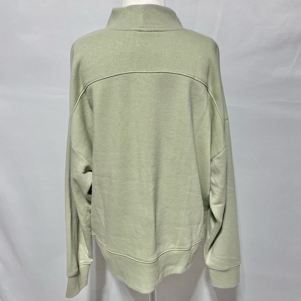 Knox Rose Ruched Side Long Sleeve Mock Neck Sweatshirt Light Green Size XXL - Picture 10 of 15